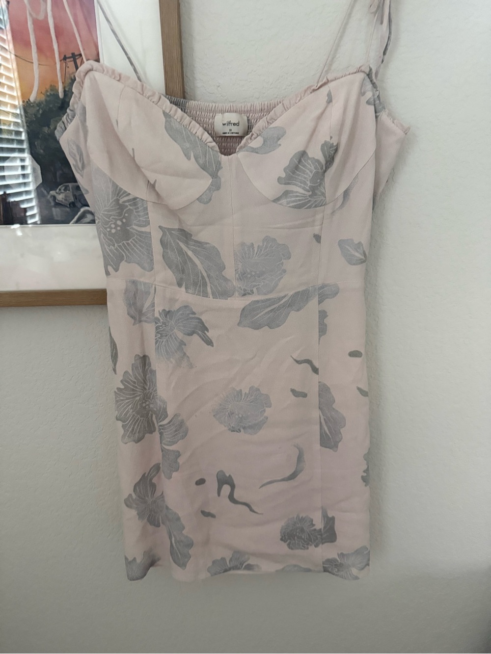 Wilfred Blush Pink Floral Bustier Mini Dress